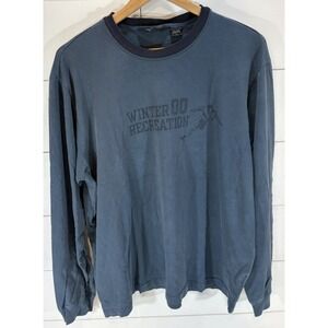 Eddie Bauer Men's Blue Long Sleeve T-Shirt Winter Recreation 00 Size Large L